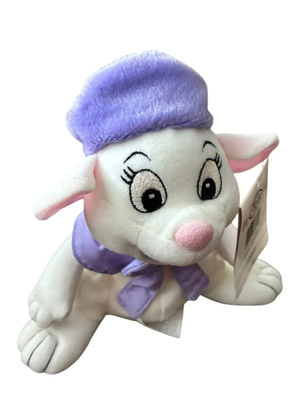 Disney‎ Bianca Bean Bag Plush From The Rescuers With Tags Purple Hat & Bow